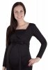 MijaCulture – Elegant maternity and nursing shirt top 3/4 and long sleeve + belt 4004/M23 Black